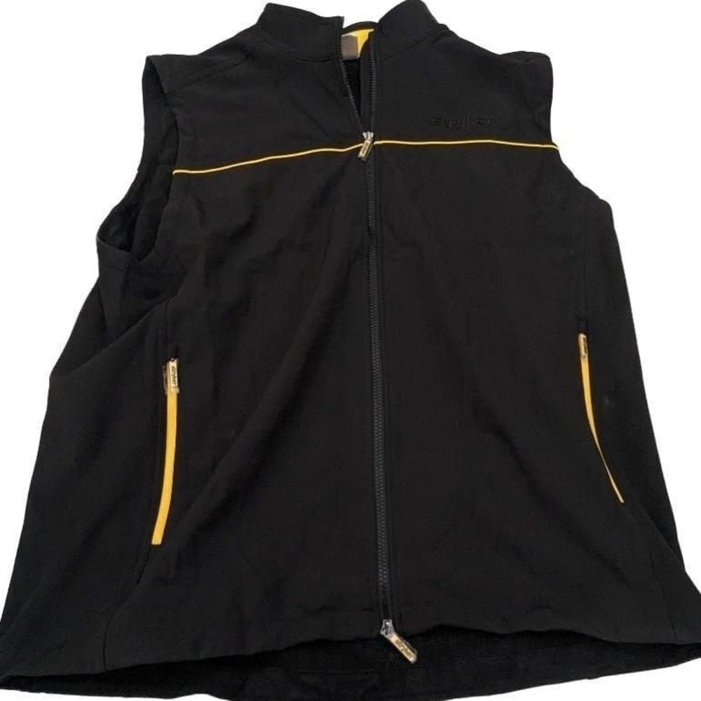 Stryker Men's Vest Full Zip Pockets Polyester‎ Black Yellow Size xl
